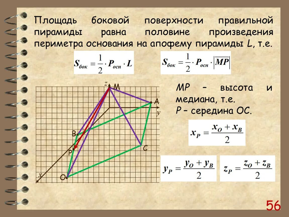 Площадь боковой поверхности правильной пирамиды. Площадь боковой поверхности пирамиды задачи. Половина произведения периметра основания на апофему. Площадь боковой поверхности правильной пирамиды равна. Произведение периметра основания на апофему