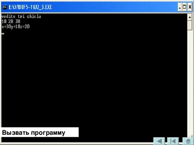 Вызывающая программа. Вызывающая программа