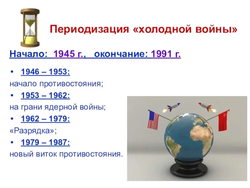Международное отношения в начале 21 в. Международные отношения во второй половине 20 в. международные отношения во второй половине xx — начале xxi века. переодизация «холодной войны». международные отношения во второй половине xx века..