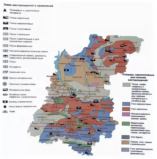 Какие полезные ископаемые в нижегородской области добывают. Полезные ископаемые Нижегородской области карта. Карта полезных ископаемых Нижегородской области. Карта ископаемых в Нижегородской области. Карта Нижегородской области с полезными ископаемыми.