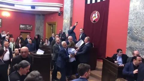 Драка в грузинском парламенте