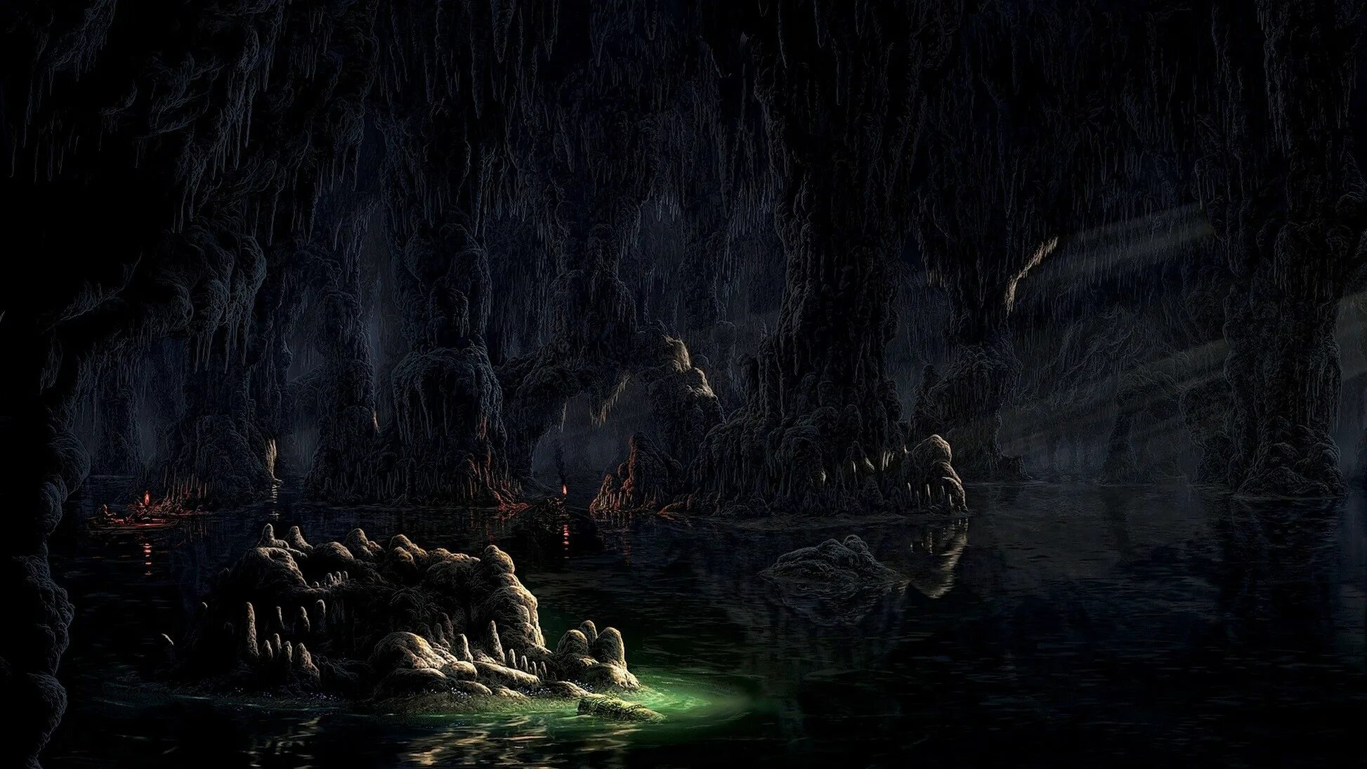 Темная пещера. Пещера фэнтези арт. Пещера мистическая. Подземная река фэнтези. Fog the cave