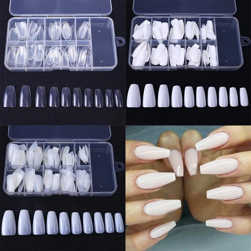 Накладные ногти типсы. Типсы для маникюра. Типсы балерина для наращивания ногтей. Накладные ногти. Типсы для наращивания.