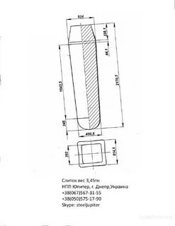 Размеры слитка