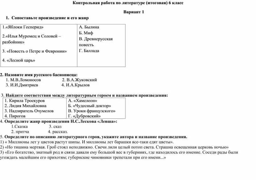 Годовая контрольная по литературе 6 класс. Итоговая контрольная по литературе 6 класс. Итоговая по литературе 6 класс. Итоговая контрольная по литературе 6 класс с ответами. Итоговая работа по литературе 6 класс.