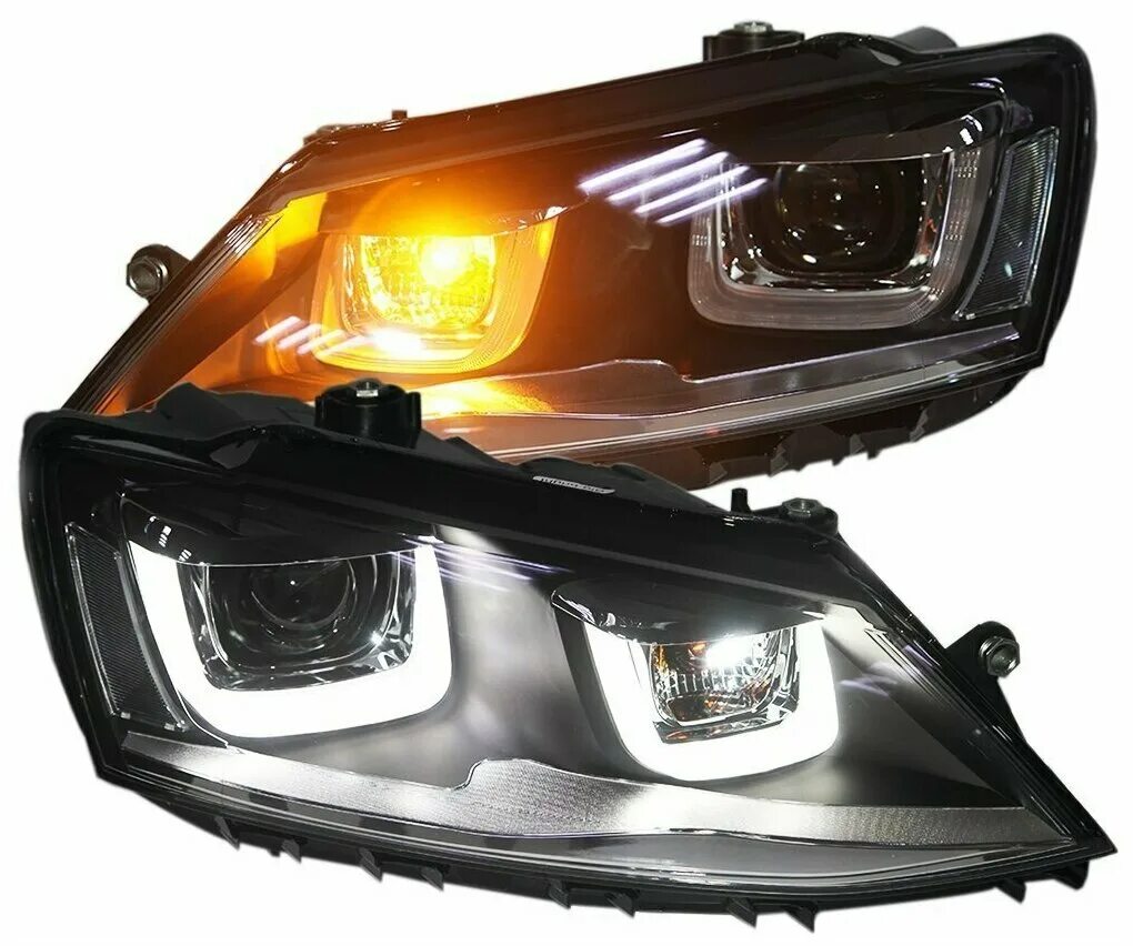 Фара джетта купить. Фара VW Jetta 6. Led фары Фольксваген Джетта 6. Диодные фары Фольксваген Джетта 6. Джетта 6 передние фары.