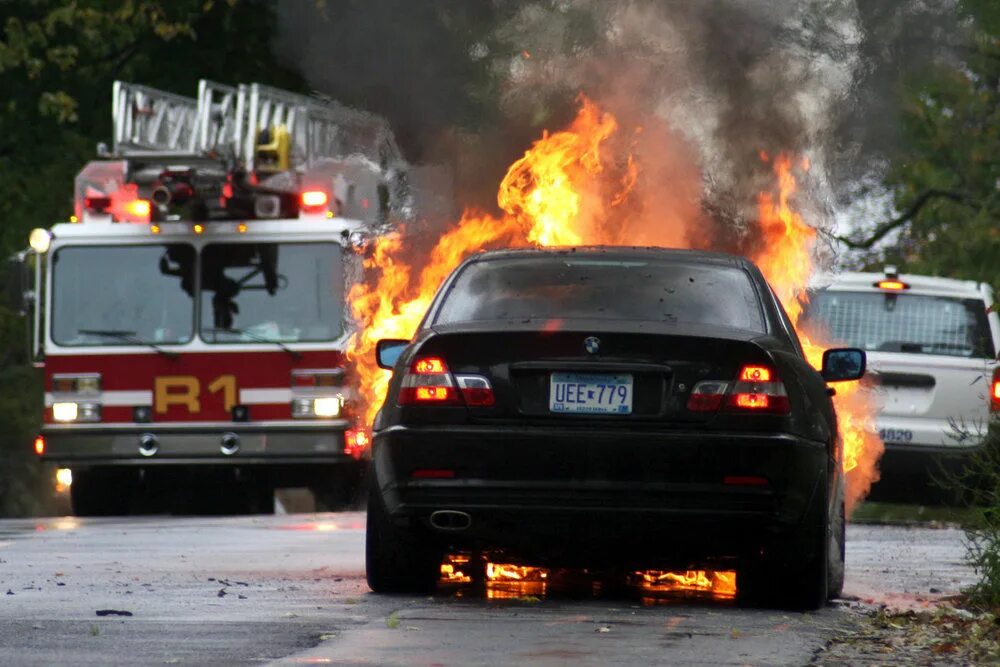 BMW Fire. BMW with Fire.