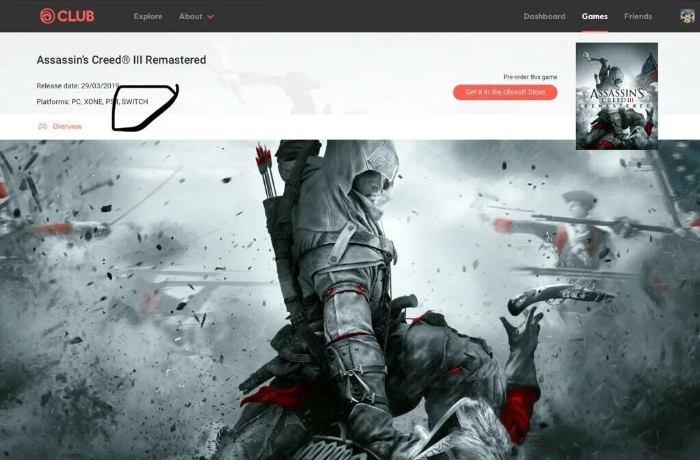 Ubisoft club. Ассасин Крид 3 Нинтендо. Ассасин Крид 3 на Нинтендо свитч. Assassins Creed 3 Remastered (Nintendo Switch) обложка. Assassins Creed 3 Remastered Nintendo.