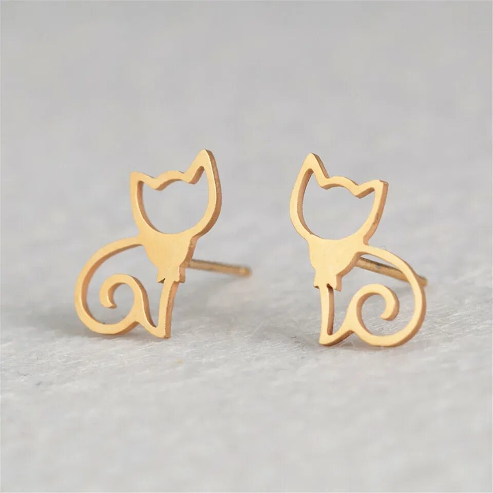 Гвоздики котики. Сережки в виде кошек. Гвоздики кошки. Гвоздики кошки. Пусеты кошки.