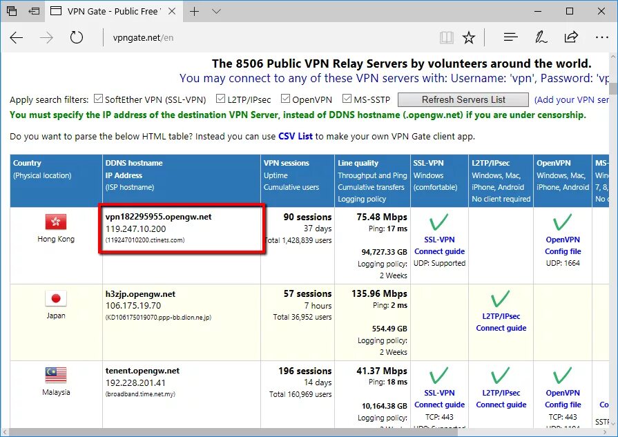 Бесплатная регистрация сайта на net net. Список VPN серверов. Список адреса серверов VPN. Таблица VPN серверов. Список бесплатных VPN.