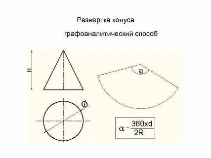 Основание развертки конуса