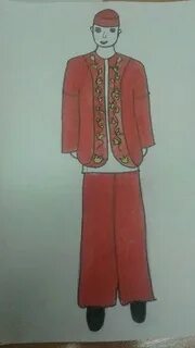 Татарский национальный костюм нарисовать