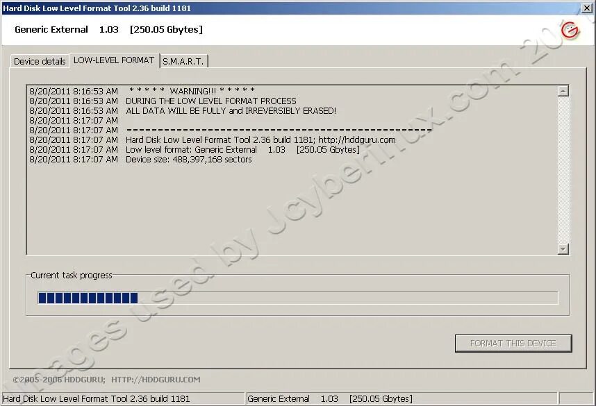 Hdd llf level format tool