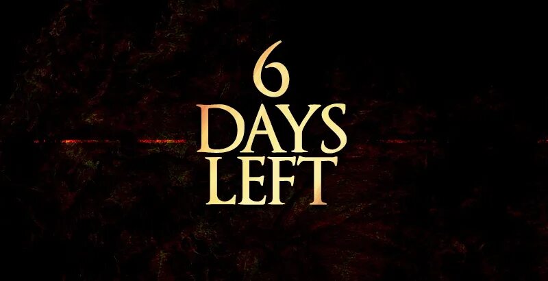 6 days left. 9 days left. 17 days left. left for days to.
