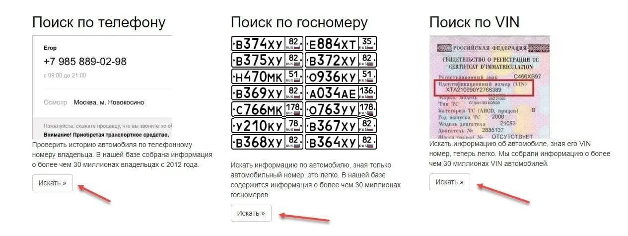 Номер телефона через номер машины