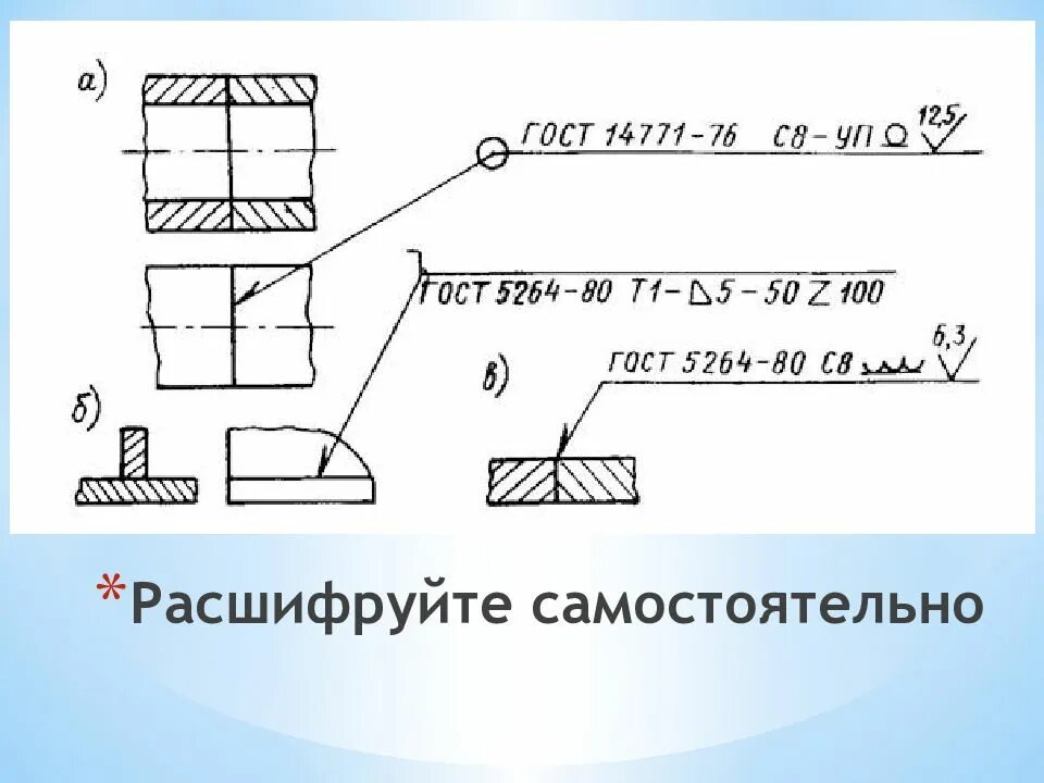 Изображение сварных соединений на чертежах Монтажный сварочный шов на чертеже