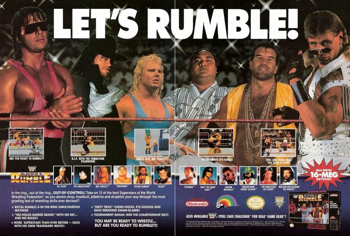 Lets rumble. Wwf royal rumble sega. royal rumble 1993. wwf royal rumble sega mega. super nintendo wwf royal.