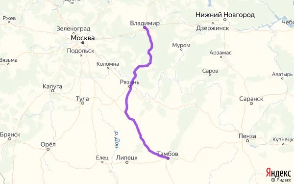 Расстояние от Владимира до Тамбова. Тамбов москва сколько расстояние