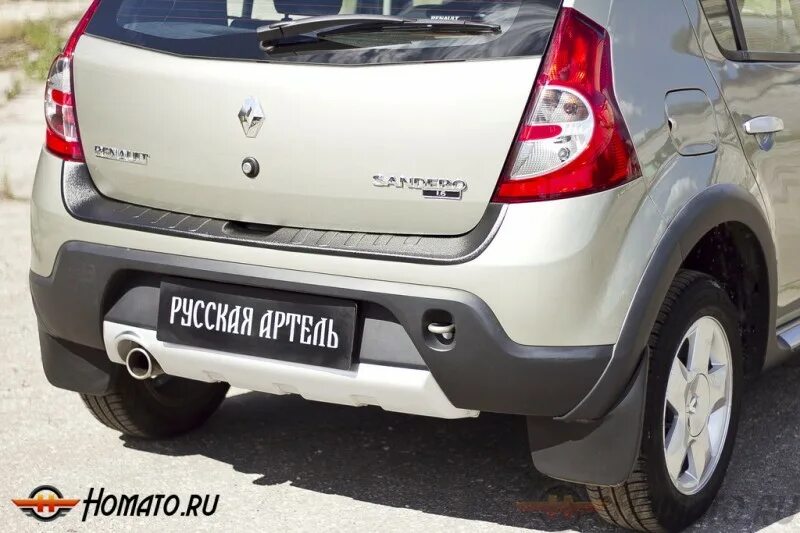 Renault Sandero Stepway задний бампер. Renault Sandero 1 задний бампер. Sandero Stepway накладка заднего бампера. Задний бампер Рено Сандеро степвей 1. Рено сандеро купить накладки