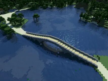 Красивый мост в майнкрафт через реку