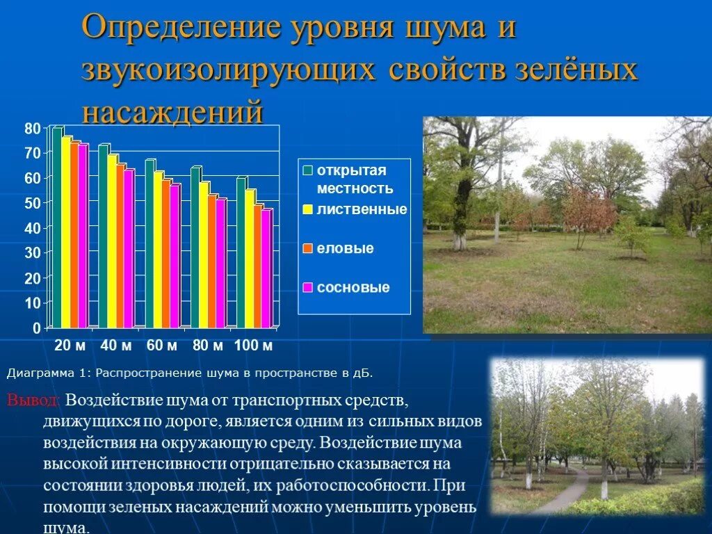 Изменение шума. Определение уровня шума. шумовое воздействие на окружающую среду. уровень шума на дорогах. зеленые насаждения снижают уровень шума.