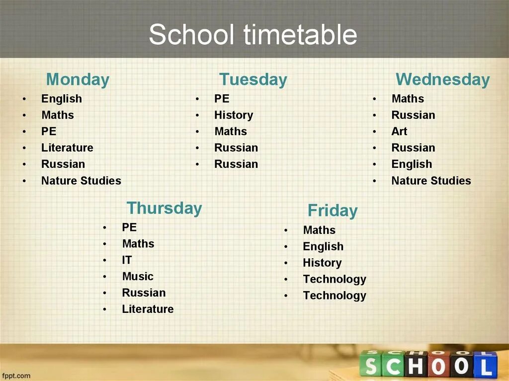 Additional lesson