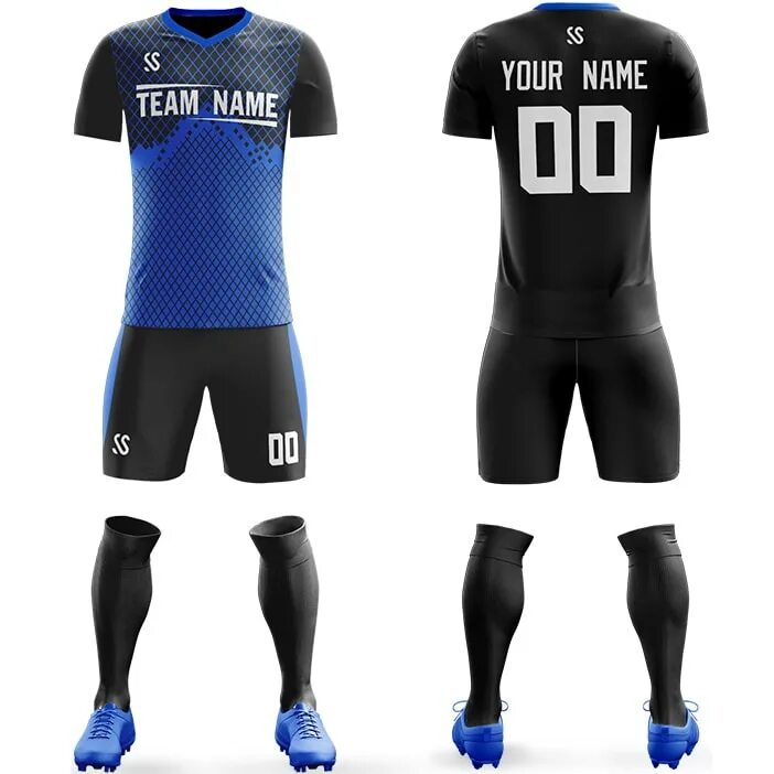 Футбольная форма черного цвета. Цвет формы футбольной черно синя. Форма спортсменов черная. Синяя форма футболиста в ромбик.