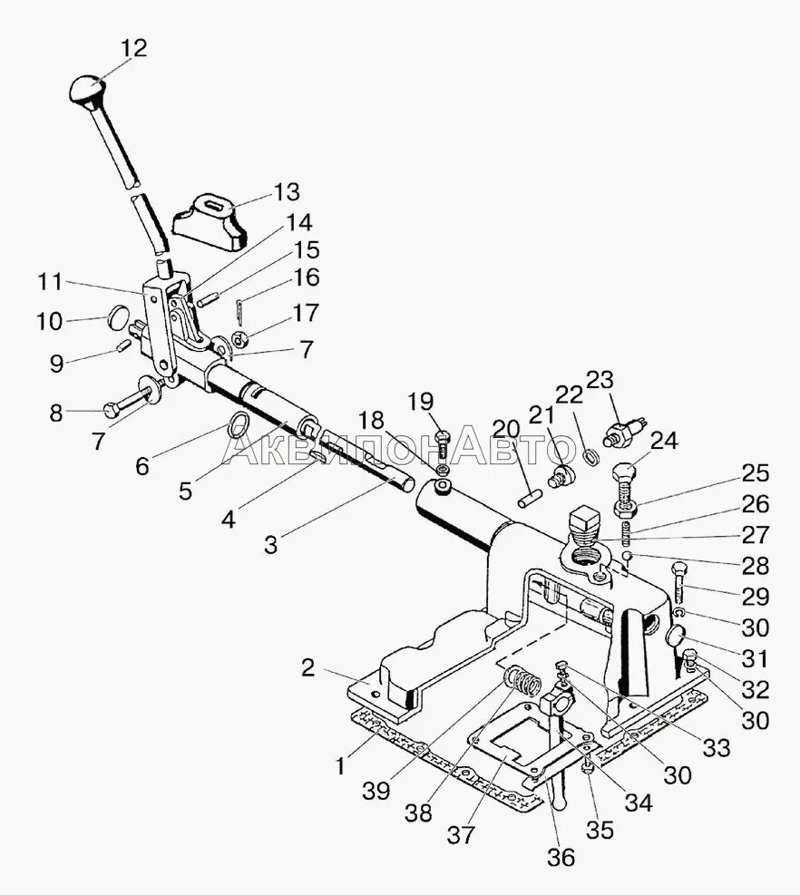 механизмы переключения в коробках передач. схема механизма переключения передач ланос. механизм управления кпп. 5 схема. привод управления кпп камаз 6520 zf.