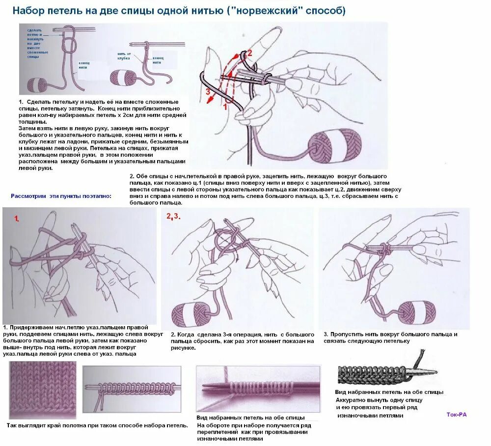 Способы набора петель спицами для вязания. Вязание спицами набор петель. Вязание на спицах для начинающих пошагово набор петель спицами. Вязание спицами эластичный набор петель. Как красиво набрать петли спицами