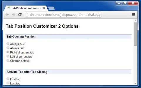 Position chrome