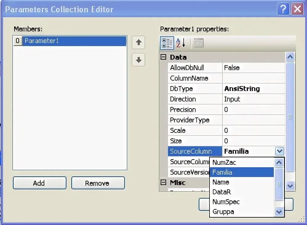 Parameter collection