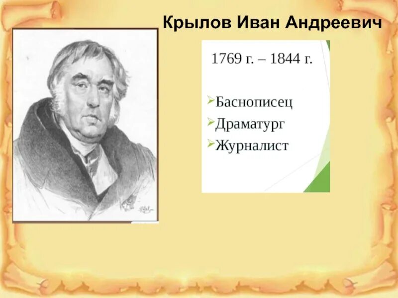 Годы ивана андреевича крылова. Ивана Андреевича Крылова.