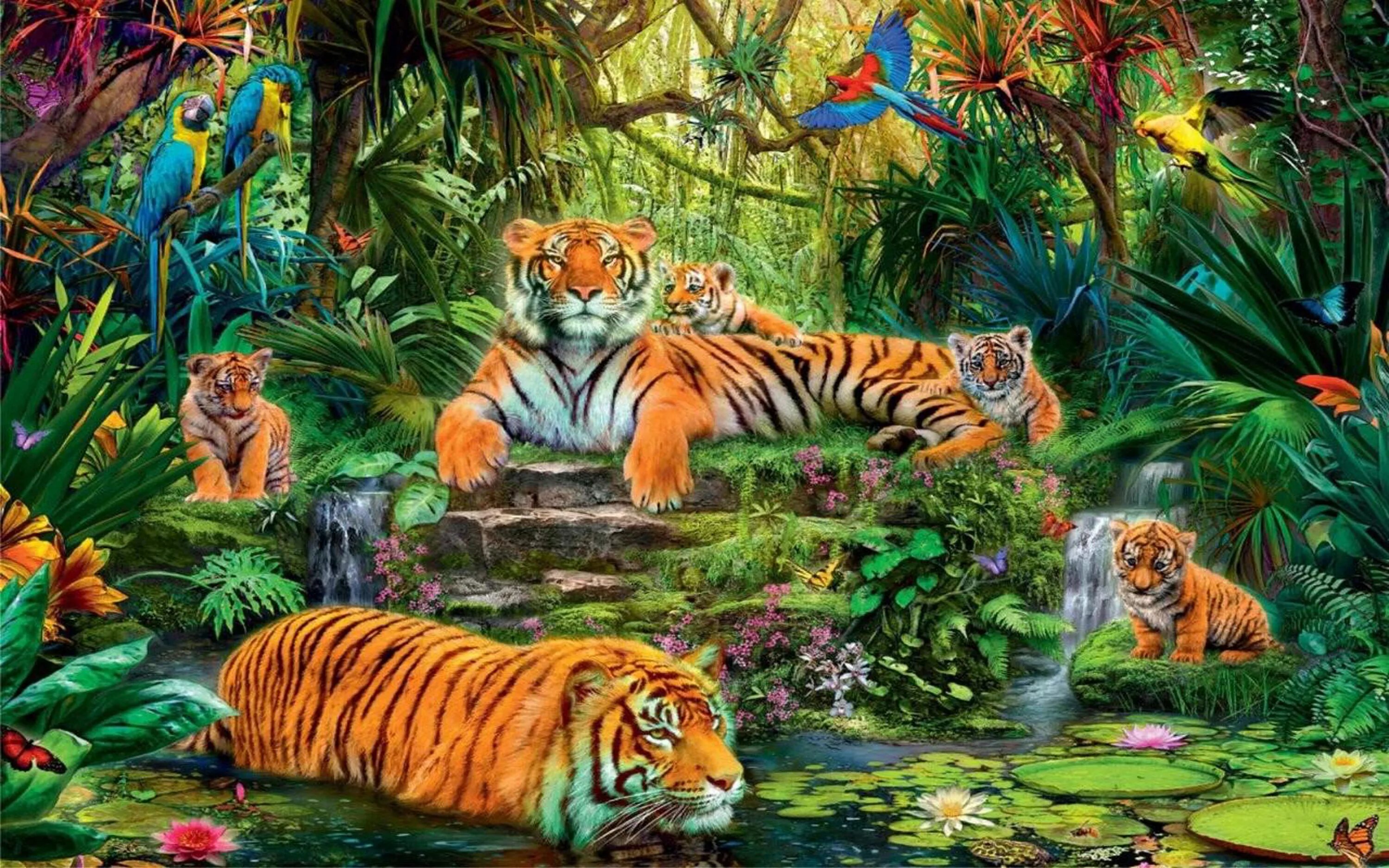 Jungle tiger. Тропические джунгли бенгальский тигр. Тигр в джунглях. Обитатели джунглей. Тигр в тропиках.