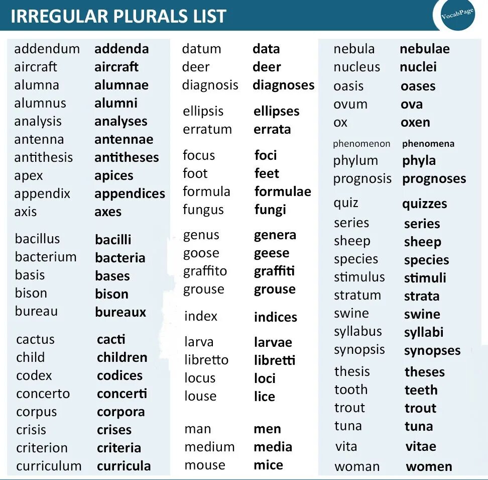 Слова исключения существительные множественного числа. Irregular plurals список. Irregular plural Nouns правило. Irregular plurals таблица. Irregular plural Nouns список.