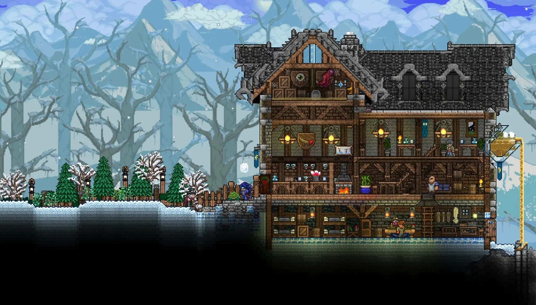 Terraria дома. Дом в зимнем биоме террария. Terraria дом в Снежном биоме. Дом в джунглях террария. Красивый дом в зимнем биоме террария.