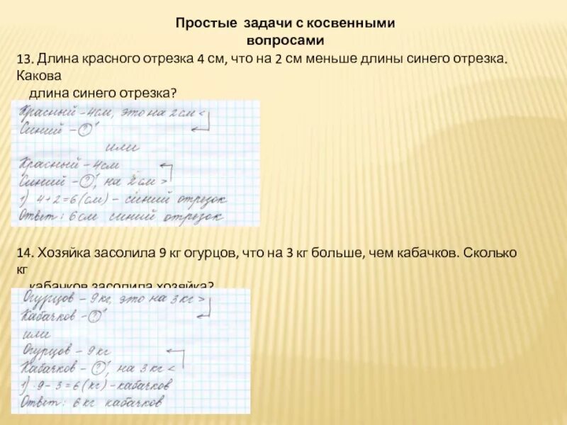 Задачи с косвенным вопросом 2. Задачи с косвенными вопросами. Оформление задач. Решение простых задач. Оформление простых задач.