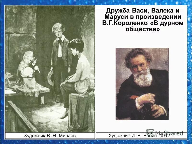 По повести Короленко в дурном обществе. Из дурного общества в.г. Короленко. Картина Валека Короленко дурное общество.