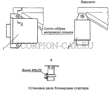 Установка реле стартера