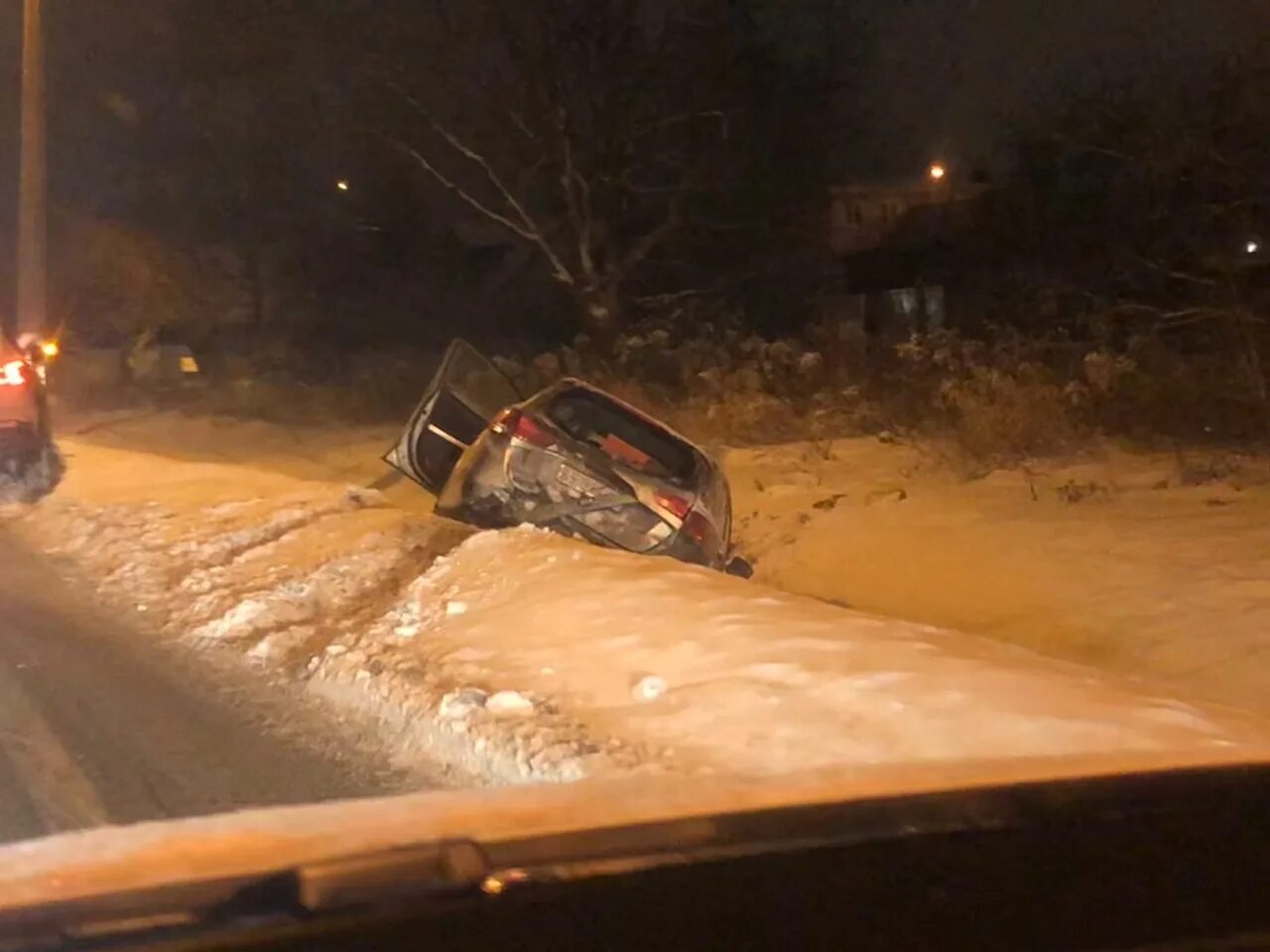 Авто ушло в кювет 27.12.2023 Янино. Новости новоселья ДТП.