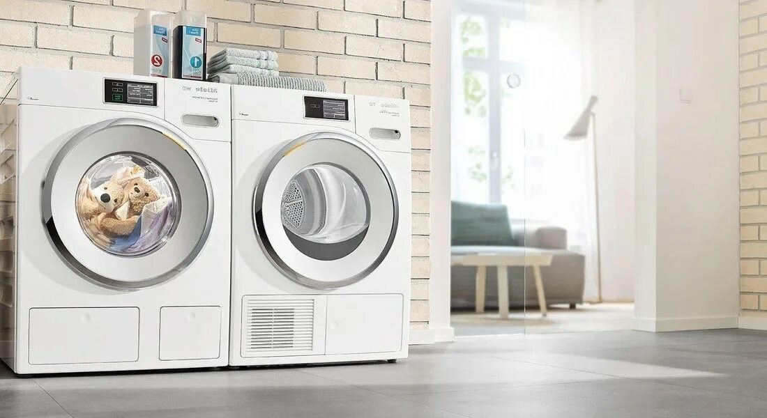 Какие виды сушильной машины. Сушильная машина miele. стиральная машина miele в интерьере. стиральная машина miele wkg 130 wcs. стиральная и сушильная машины миеле.