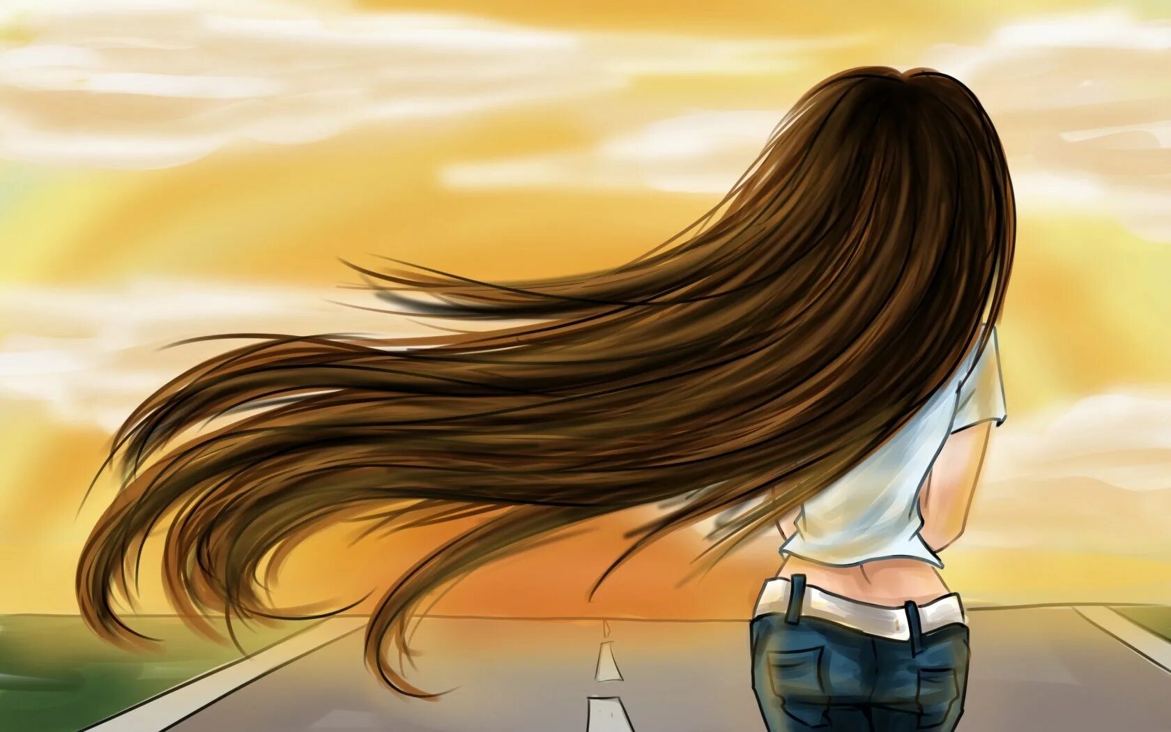 Мультяшная девушка. Девушка с длинными волосами рисунок. Красивые мультяшные девочки. Красивые девушки мультяшные. She has long hair