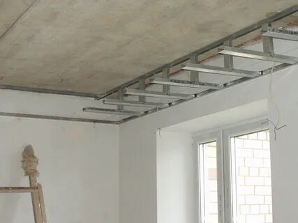 Как собирать потолок из гипсокартона