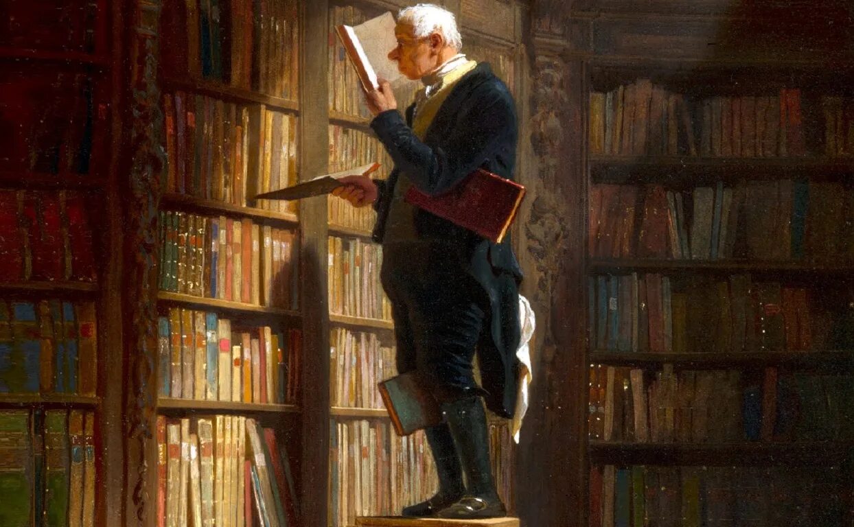 Читая художественную литературу человек развивает. Шпицвег книжный червь 1850.