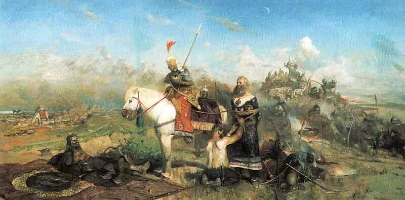 После битвы на калке. Рыженко битва на Калке. Битва на Калке картина Рыженко.