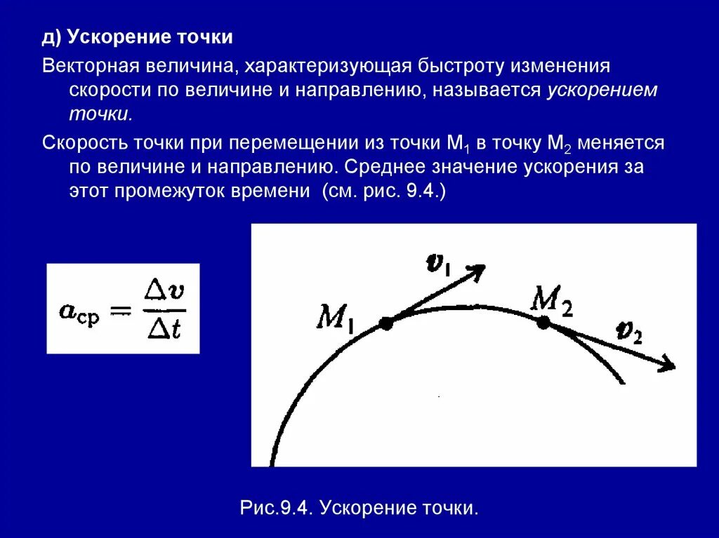 Точка без величины. Ускорение точки. Величина скорости точки. Скорость и ускорение точки. Направление ускорения точки.