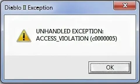 Unhandled exception c0000005 at address