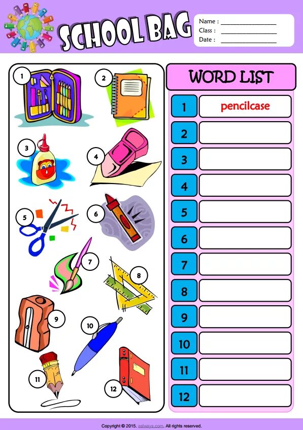 Write school subjects. Школьные принадлежности Worksheets. Задания по английскому Schoolbag. Английский my School Worksheet. School Supplies Vocabulary for Kids.