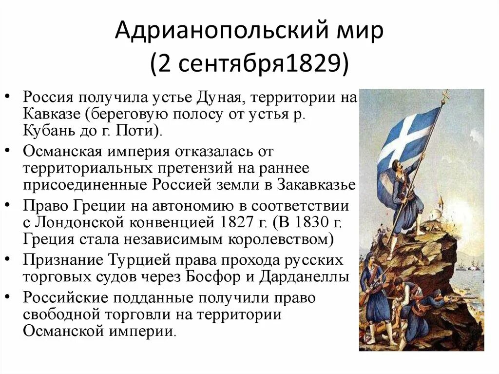 Мирный договор двух государств. Адрианопольский Мирный договор 1829.