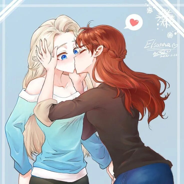 Lesbian freeze. Elsa/Anna Юри.