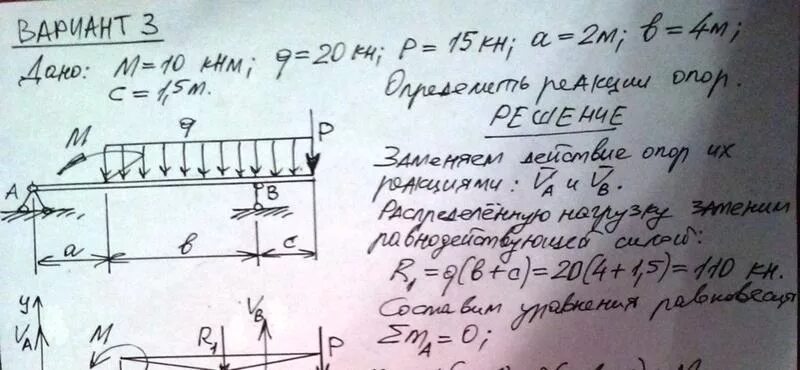 Найти момент реакции. Определить опорные реакции балки. Решение задач по технической механике. Задачи по теоретической механике балки. Реакция опоры задачи.